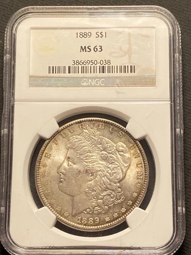 1889-P Morgan Silver Dollar $1 MS63 NGC Certified Nice Toning