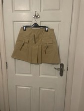 BNWT Primark Ladies Size 10 Beige A Line Skater Skirt Utility With Pockets