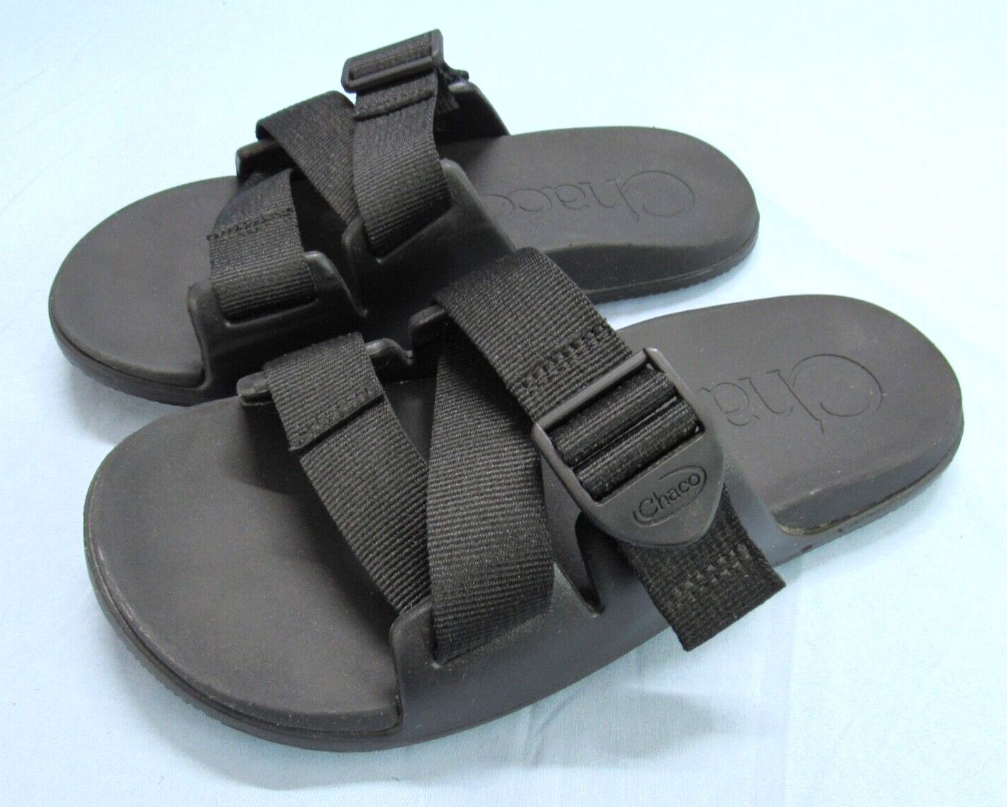 CHACO Chillos Black Strap Slide Sandals for Travel Comfort Size 6