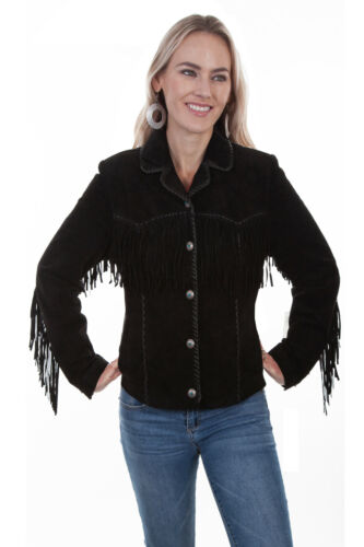 Scully Damen Wildleder Druckknopf Fransen Jacke L1016 - Bild 3 von 4