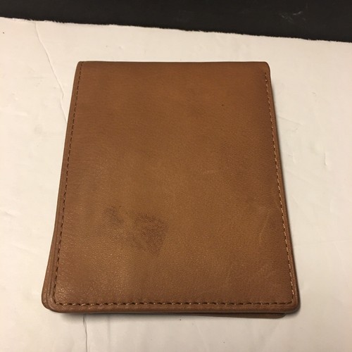 Roundtree &Yorke SlimBi-foldWalletTan BrownLeatherCreditCardPictureSlotNoBoxAsIs - Picture 4 of 16