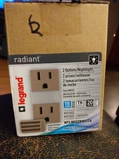 6pcLegrand radiant NTL885TRNI 15 Amp Adjustable LED Night Light Outlet Tamper...
