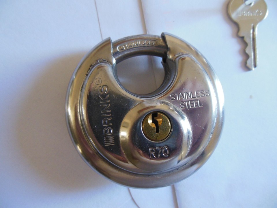 Brinks R70 Padlocks Brinks/ * Stainless Steel Discus Padlock** R-70 * * Free Shipping | eBay
