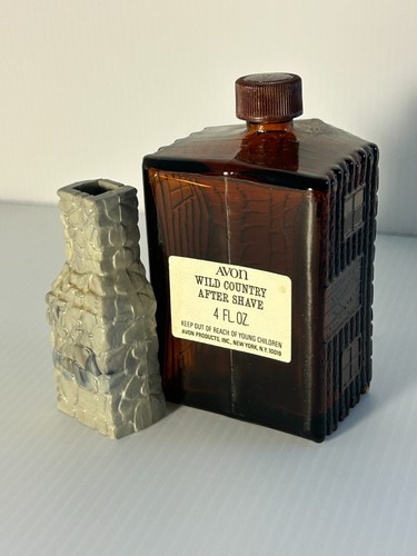 Avon Log Cabin bottiglia Wild Country dopobarba 4 oz vuota decorativa - Foto 11 di 13