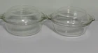 Vintage Two PYREX #023 & 683-B/C Clear Glass Casserole Dishes With Lids