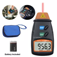 LCD Digital Tachometer Laser Photo Non Contact RPM Tach Meters Motor Speed Gauge