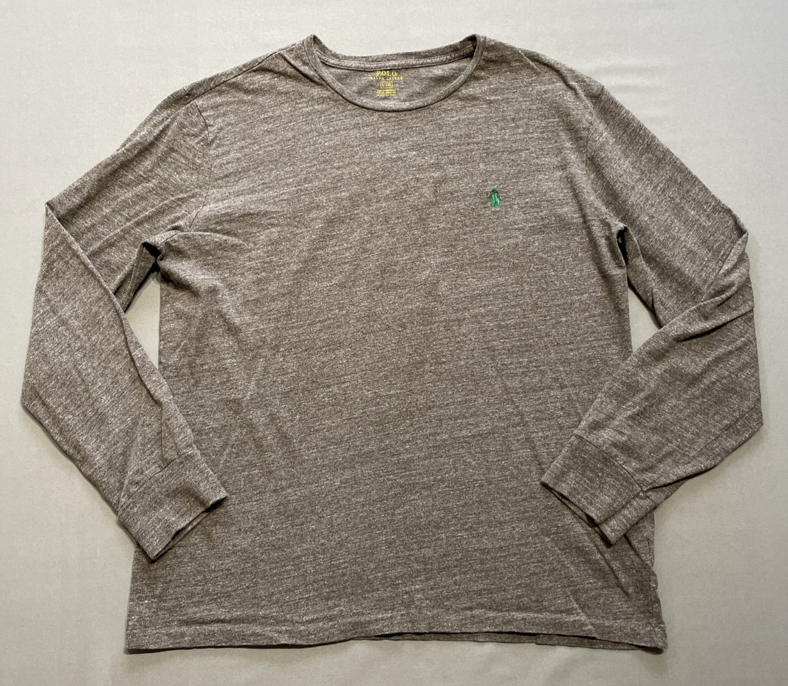 Polo Ralph Lauren camicia uomo grande marrone verde pony cotone maglietta classica preppy