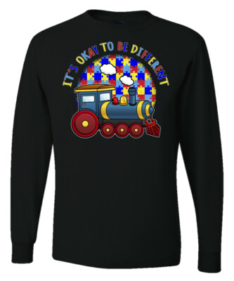 Its Okay to Be Different | Train Autism Awarness Mens Long Sleeve Shirt