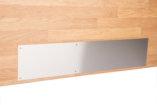 Brushed Stainless Steel Door Kick Protection Plate 430 Grade - Fixings Included - Picture 2 of 32