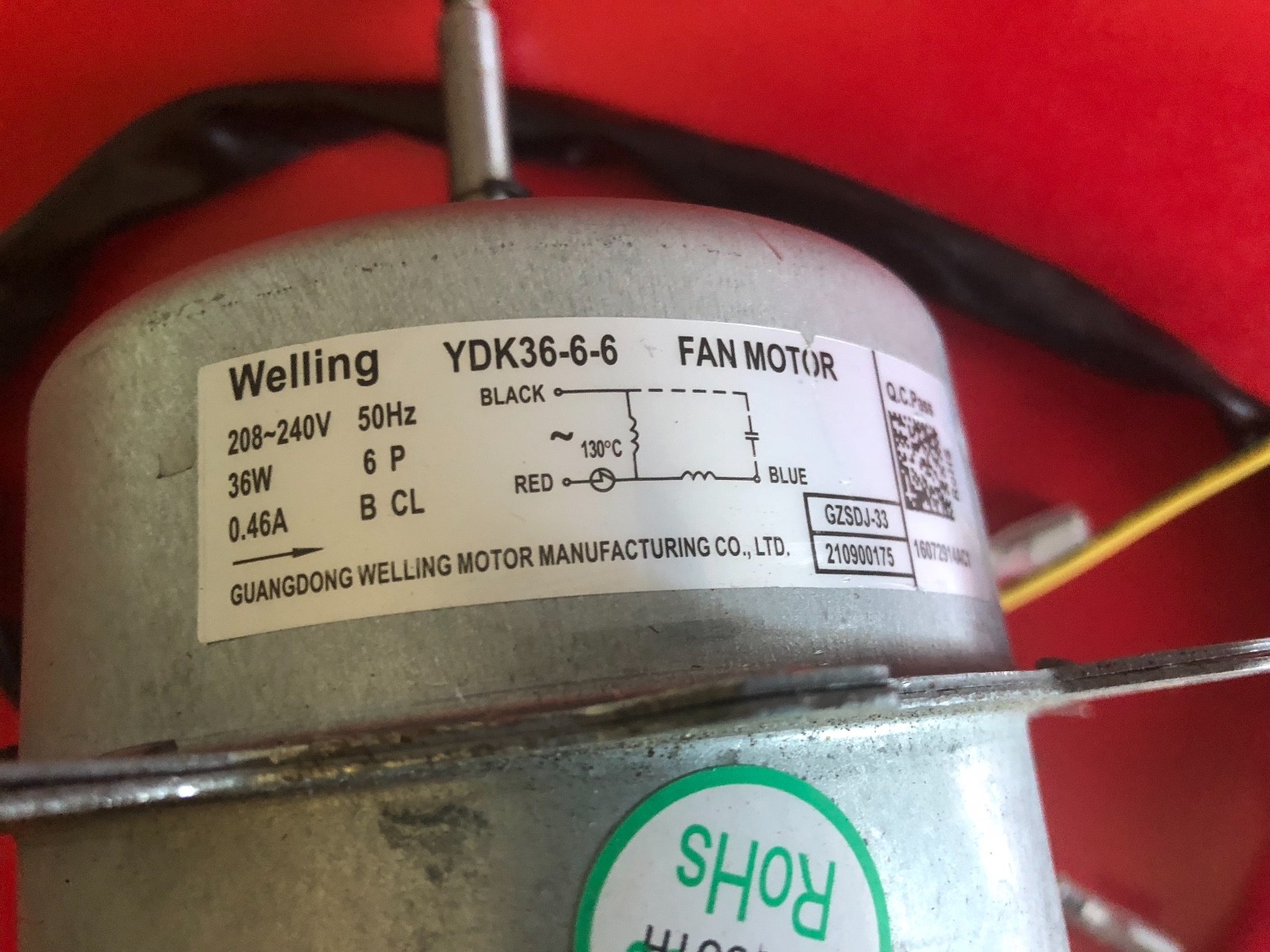 LG SAMSUNG WELLING AIR CONDITIONER CONDENSER FAN MOTOR YDK3666