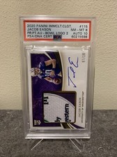2020 Immaculate RC Auto Jacob Eason Autograph /10 ROSE BOWL PATCH PSA 8 AUTO 10!