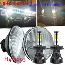 For Ford Mustang 1965-1978 7" INCH Round LED Headlights Hi/Lo Sealed Beam Pair