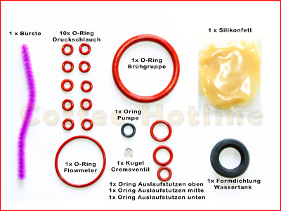 Dichtung Pflegeset Saeco Brühgruppe O-Ring Flowmeter Schläuche Auslaufstutzen
