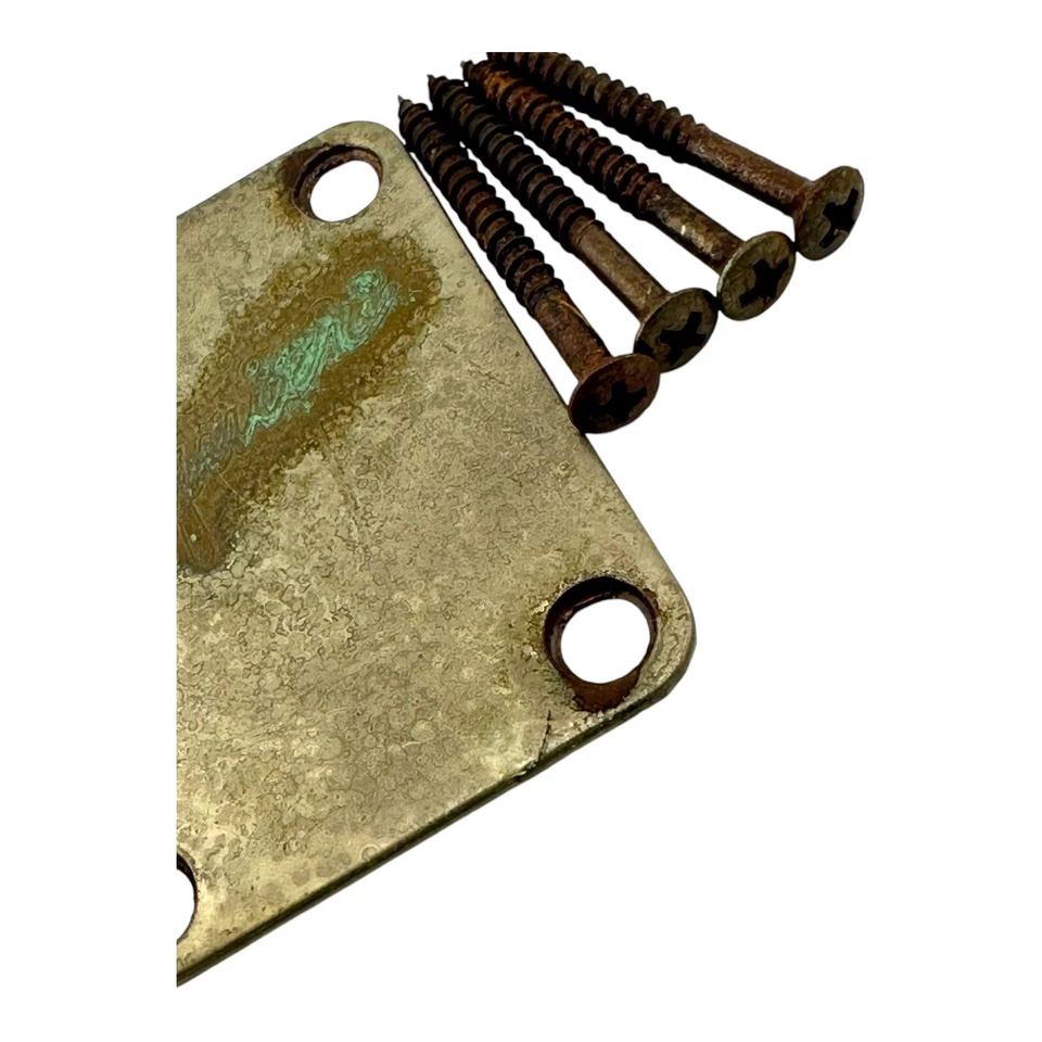 Placa de cuello Squier y tornillos usados en carretera reliquia piezas de guitarra envejecida guardabarros genuino Foto 3 de 3