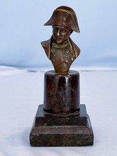 19th C Bronze Bust France Emperor Napoleon Bonaparte Waterloo War