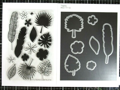 Avery Elle Tropics Stamp Set and AVE Tropics Elle- ments Die Set, Retired