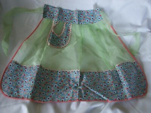  Pretty Green sheer hostess apron pre-owned, no label