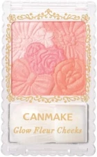 Made in JAPAN CANMAKE 01 Peach Glow Fleur Cheeks Blush Powder with Brush
