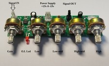 Guitar/Instrument Pre-amplifier With 4 band Tone Control  Over Load Led 15dbu