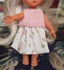 Gonna a fiori e top rosa per bambole mini Furga Lisa e Lucia & C.