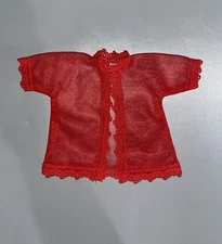 Vintage Clone Factory Made Red Negligee Robe Clothes Fits Barbie Doll