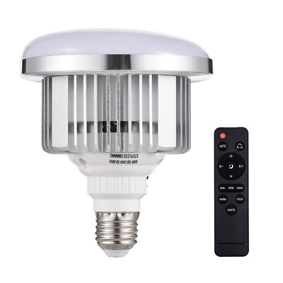 85W LED Light Bulb E27 3200K-5500K Photography Lamp Bulb W/ Remote Control V5Y9