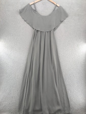 Show Me Your MuMu Dress Womens Medium Caitlin Ruffled Maxi Gray Cold Shoulder