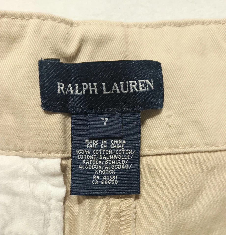 Vtg Y2K Ralph Lauren Girls Khaki Shorts Size 7 EUC - Image 4 of 4