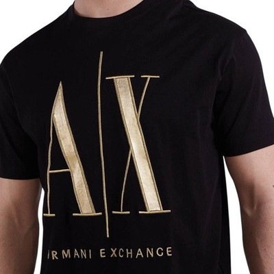 Armani Exchange Black/Gold Icon Logo Tee Black UNISEX