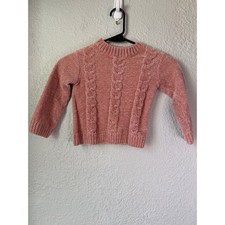 DKNY Kids Coral Cable Knit Chenille Sweater Size 3T