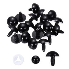 18mm Safety Eyes, 20 Pcs Plastic Craft Eyes with Protective Film, Black
