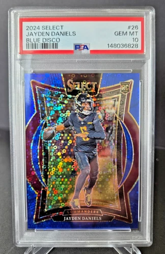 2024 Panini Select Jayden Daniels Blue Disco #06/25 Rookie Gem Mint PSA 10