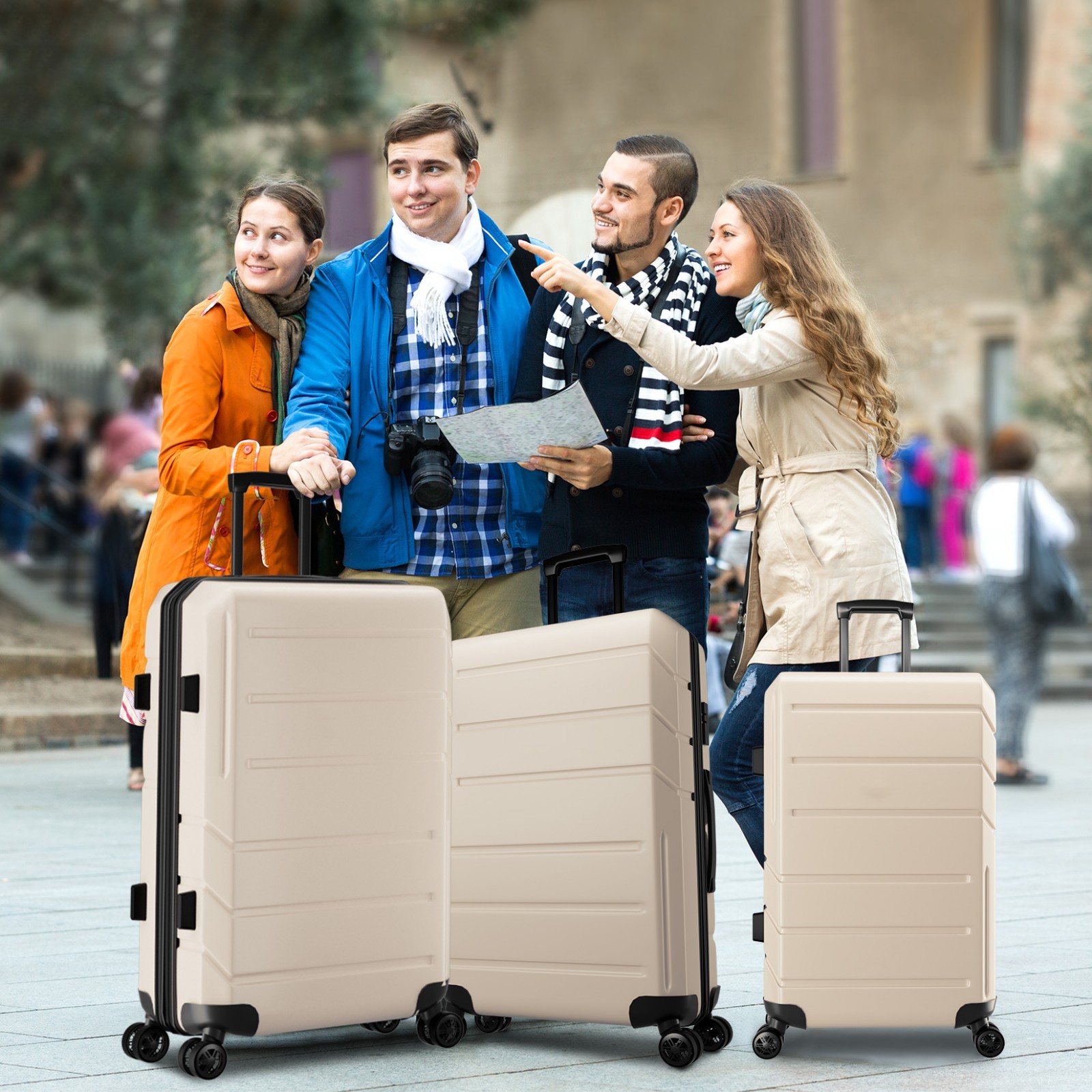PC Luggage Set 5 Piece Expandable Carry on Suitcase 21/25/29in w/ Spinner Wheels