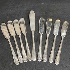 WM Rogers FASCINATION Silverplate 1 Master Butter Knife & 8 Butter Spreaders