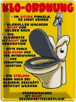 Blechschild 40X30 Cm Klo Ordnung Im Sitzen Pinkeln Spruch Zitat Deko Geschenk Me