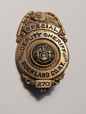 Vintage  Special Deputy Sheriff 1934-36 Rockland County New York Pin Badge 