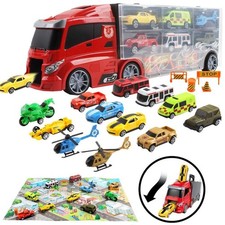 Camion Bisarca Porta Auto con 6 Macchinine Giocattolo Bambini Idea Regalo