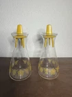 Vintage 1970s Pyrex Corelle Butterfly Gold Salt Pepper Oil Vinegar Shakers
