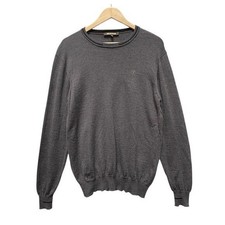 Roberto Cavalli Wool Cashmere Crew Neck Long Sleeve Sweater Gray Size XL Mens