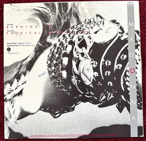 MADONNA FIRST ALBUM PHYSICAL ATTRACTION 12" RECORD BURNING UP VINYL AUS SLEEVE
