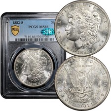 1882-S Morgan Dollar $1 PCGS MS66 CAC