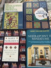 Group Of 4 Vintage Needlepoint Design Books Patterns Directions