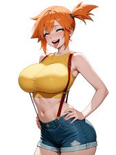 Misty Pokemon Anime Sticker - 6" Tall Waifu Weatherproof Vinyl Car Decal