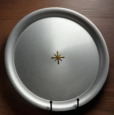 Vintage MCM Mirro Medallion Atomic Starburst 12” Serving Tray