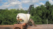White Porcelain Holland Smoking Estate Pipe 5.3/4" L