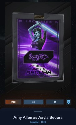 Aayla Secura Purple Motion Signature 250cc Epic Star Wars Card Trader Inception