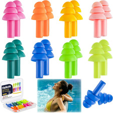 8Pairs Silicone Ear Plugs for Swimming Sleeping, Snoring, Work, Concerts,8 Color