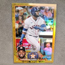 Topps Chrome Logofractor Gold Yordan Alvarez #201 Serial Numbered /50 Astros