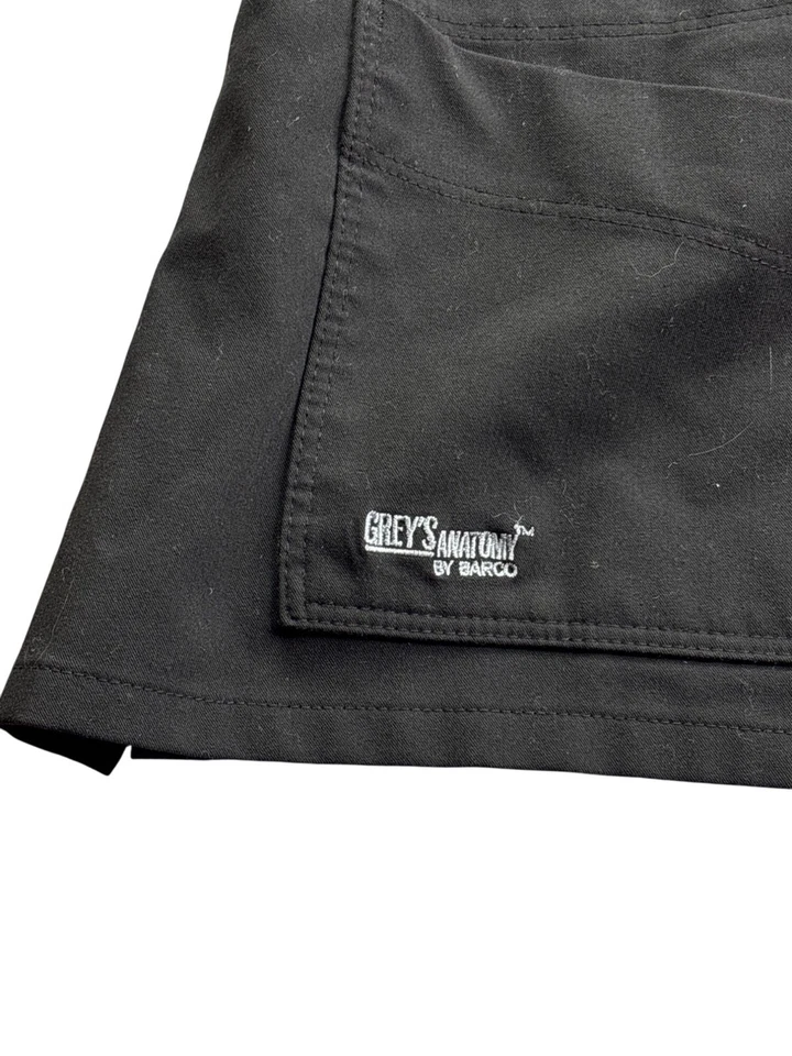 Greys Anatomy By Barco 4XL Black Scrub Top Custom Embroidered Wolf Logo - Image 3 of 4