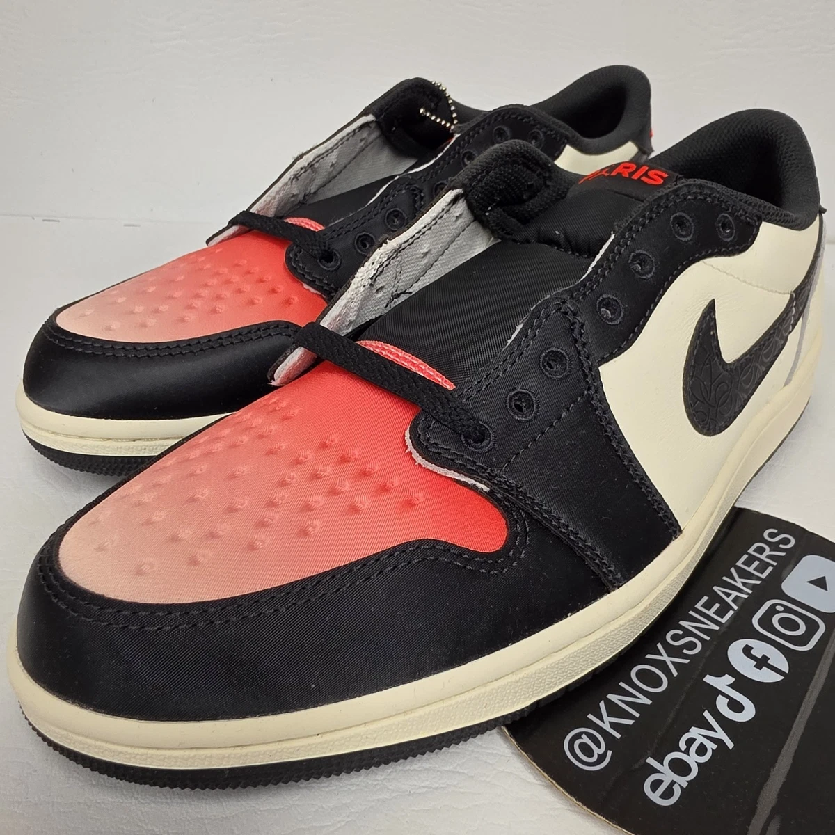 【希少、正規品】Jordan Paris Saint-Germain Paris Saint-Germain x Air Jordan 1 Low Black for Sale